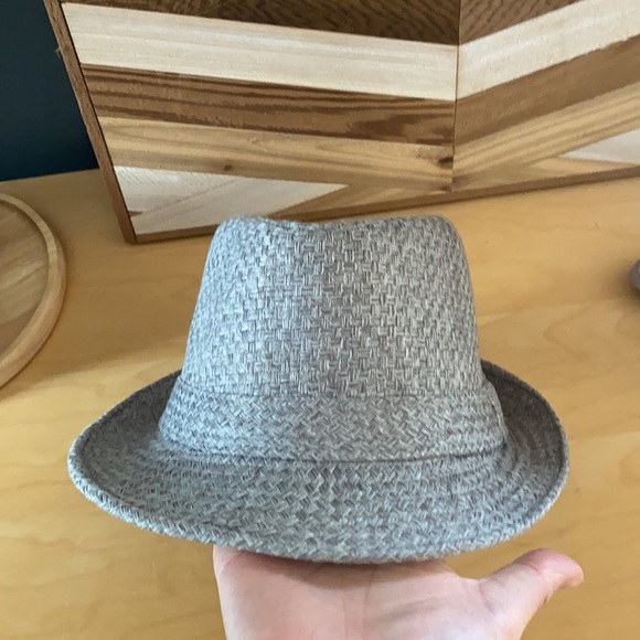 Woven gray Fedora Hat Medium/56cm - Picture 5 of 8